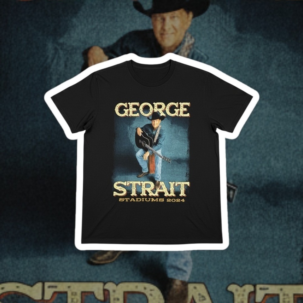 George Strait Stadiums 2024 Tour Shirt Mens Large L Black Graphic Concert Tee